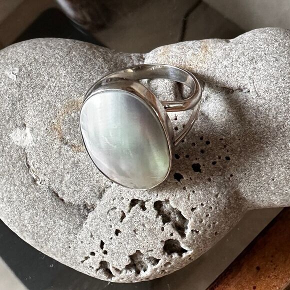 Natural Nautilus Sea Shell Sterling Silver Ring Size 10.5 - Picture 5 of 12